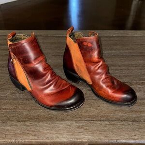 FLY London Meli Boots Red Orange
